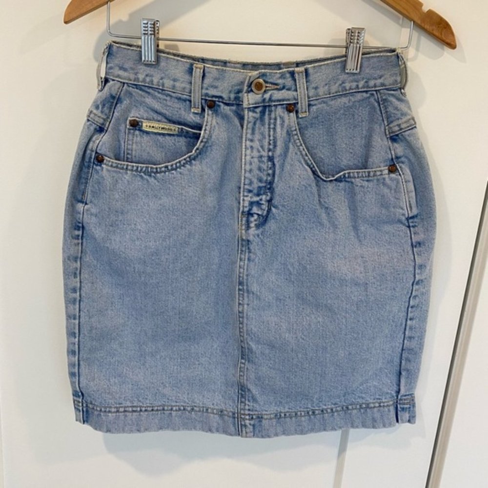 HOLLYWOOD Denim Skirt size 29 Vintage 80’s or 90’s